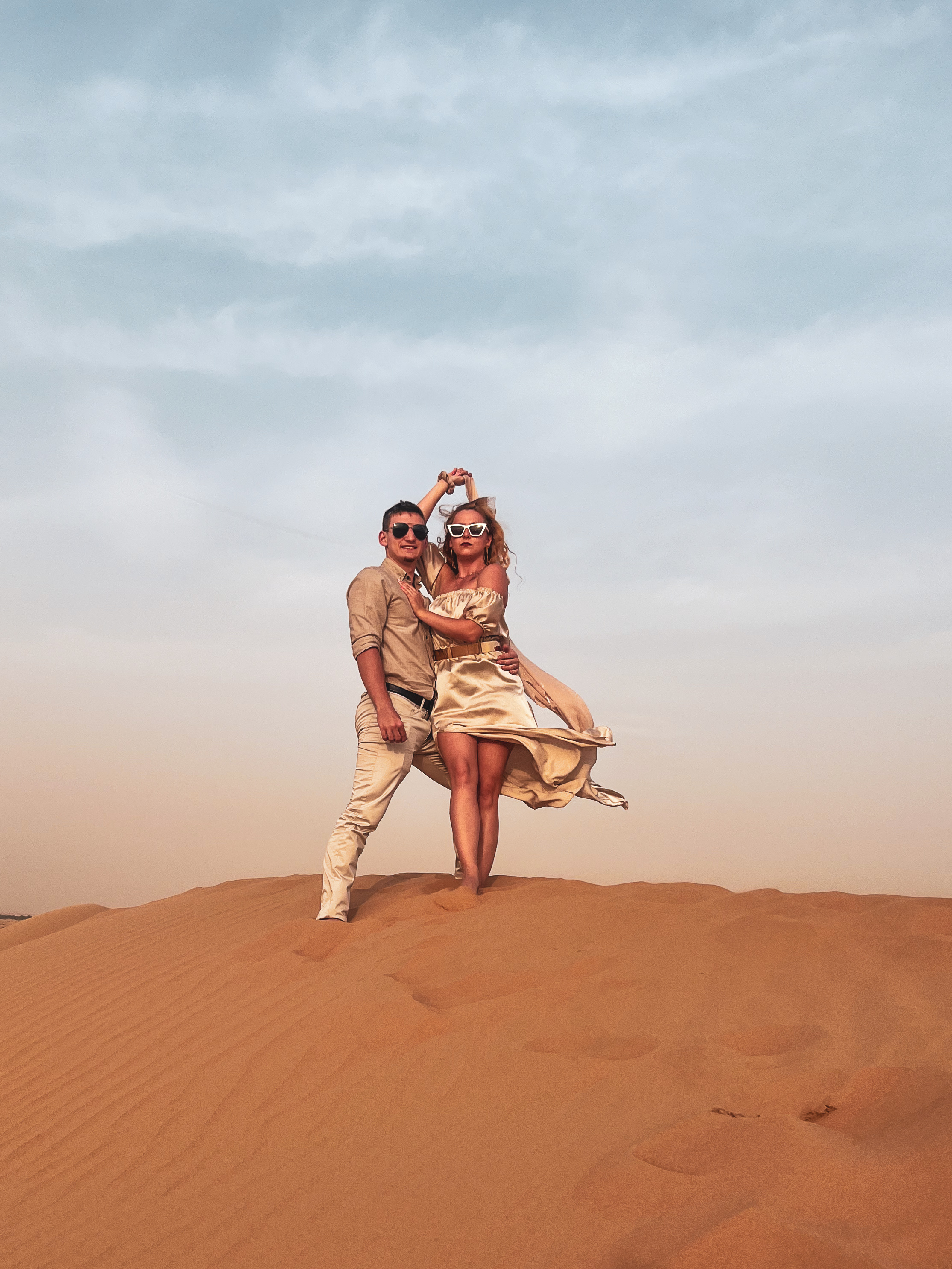 Christina and Martin standing together in the desert