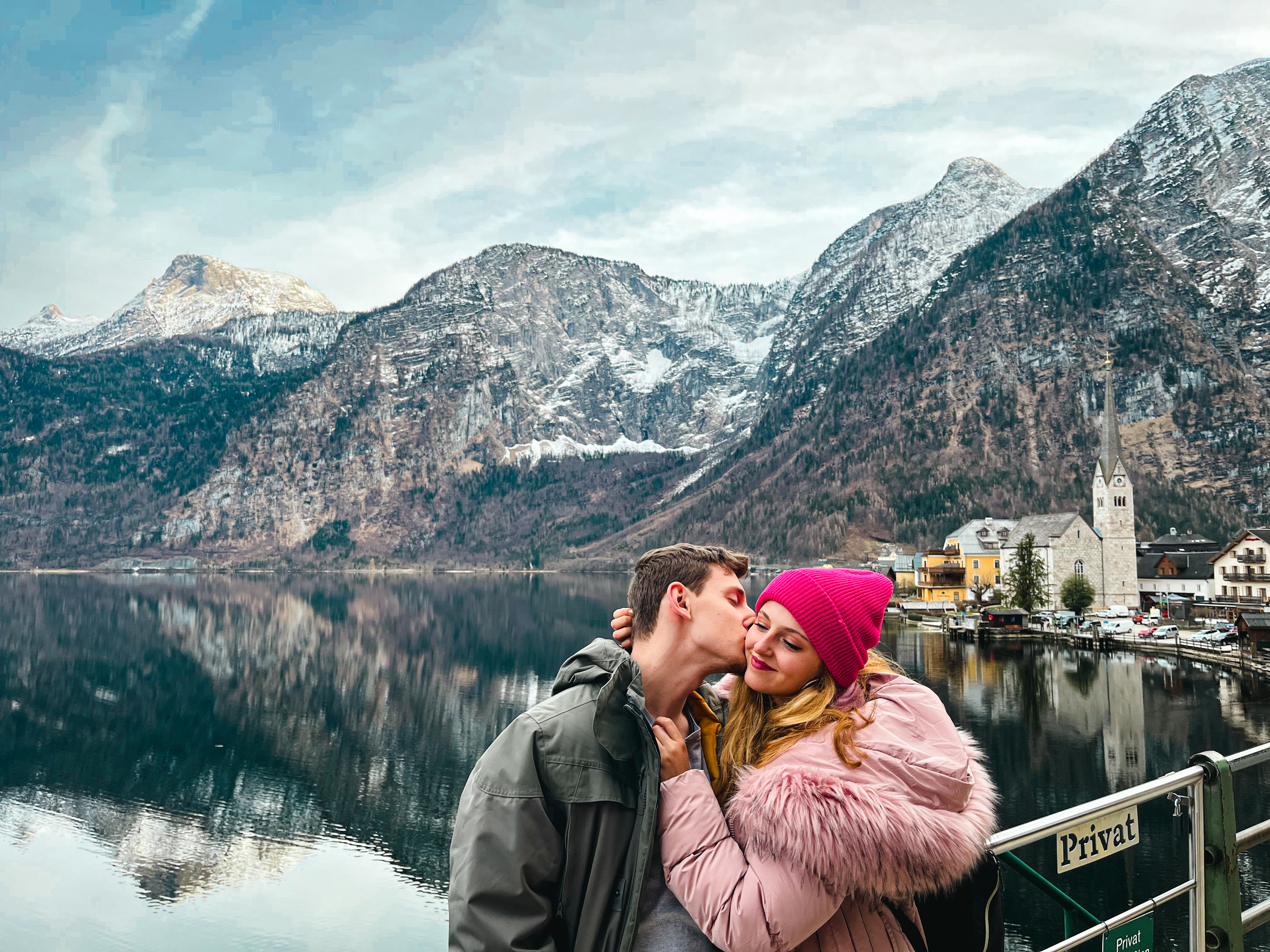 Christina and Martin beside an alpine lake